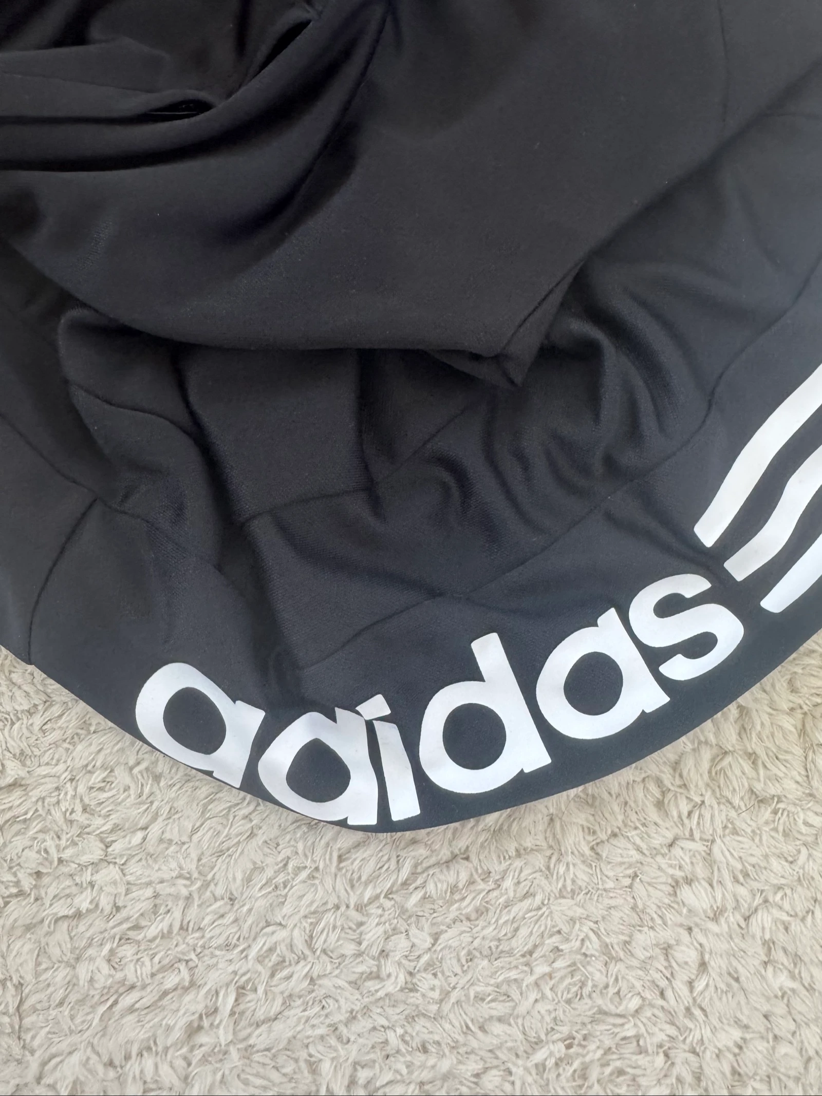 Adidas Track Jacket Black Logo Sleeve Full Zip Sportswear 3 Stripes Men’s L – photo 7